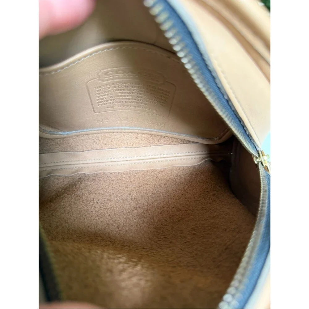 COACH Vintage Kimball Crossbody Bag 9911 Camel Stone Butterscotch Leather 90's